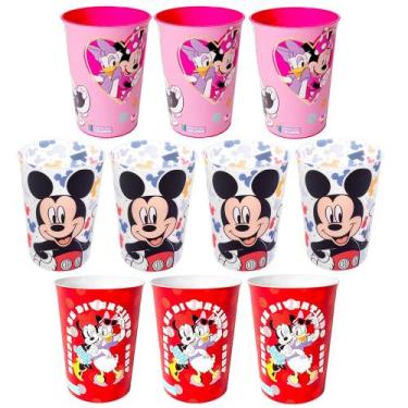 Imagem de Kit 10 Copos 320ml Minnie e Mickey p/ Base de Ovo de Páscoa Infantil -