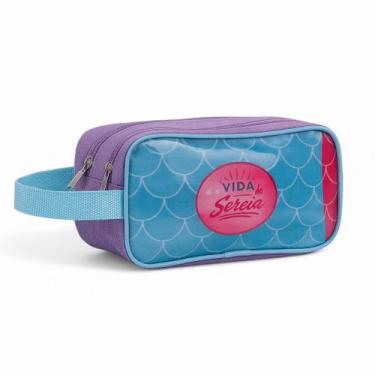 Imagem de Estojo Infantil Escolar Duplo Reforçado Premium Menina Feminino Sereia