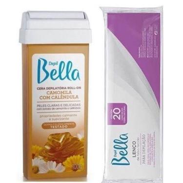 Imagem de Depil Bella Kit Cera Quente Roll-On Camomila com Calêndula 100g + Lenç