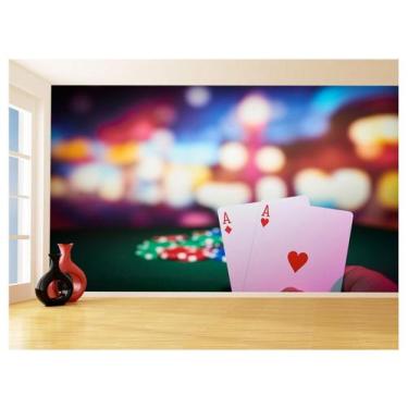 Imagem de Papel De Parede 3D Salão De Jogos Cartas Poker 3,5M Jcs83 - Você Decor