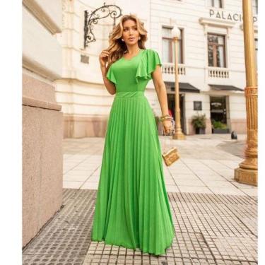 Imagem de Conjunto Blusa e Saia Longa Plissada na Malha Lurex moda evangélica - 