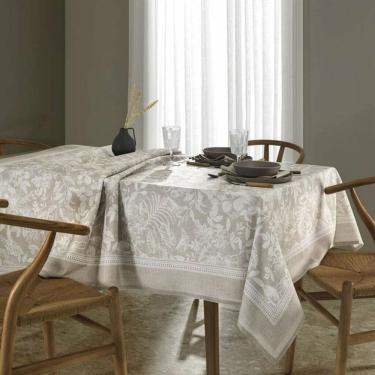 Imagem de Toalha de Mesa Retangular  Limpa Fácil Döhler Clean Alana 8 Lugares 160 x 270 cm - Bege