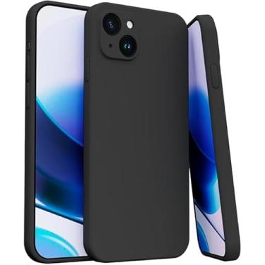 Imagem de Capa Capinha Para iPhone 13 Silicone Com Proteção Na Câmera Forro Veludo Premium (PRETO)