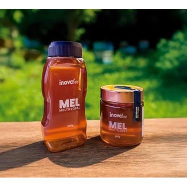 Imagem de Kit Bisnaga 560g + Pote de Vidro 280g | Mel Puro 100% Natural | Bisnaga Upside Down com sistema Corta-Pingo | Vidro Gourmet | Embalagem sem Desperdício | Mel Multifloral Artesanal | Produção Sustentável | Apoio ao Pequeno Apicultor