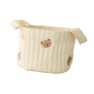 Imagem de TTETTZ Cesto Organizador para Fraldas, Bolsa para Guardar Brinquedos, Trocador de Fraldas, Ideal para Uso Interno E Externo, Cabeças de Urso Pequenas, Tamanho real