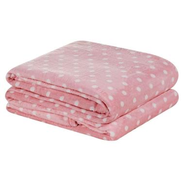 Imagem de Manta Estampada Petit Poá Casal Padrão 01 Peça - Rosa
