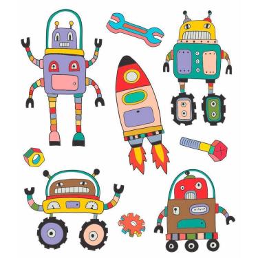 Imagem de Tatuagem Temporária Infantil - Robôs