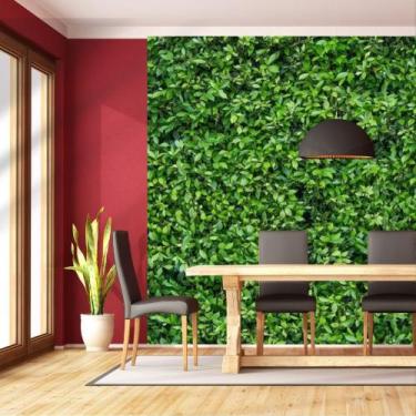 Imagem de Papel de Parede Adesivo Autocolante Decorativo Folhas Verdes 10 METROS