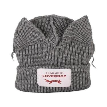 Imagem de Gorro Unissex Quente De Tricô Com Orelhas De Gato, Gorro Dupla Camada 