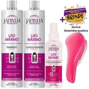 Imagem de Kit Japinha Liso Máximo Shampoo e Condicionador + Protetor Térmico Ori