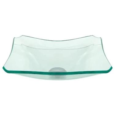 Imagem de CUBA DE VIDRO QUADRADA CHANFRADA 34CM JATEADA