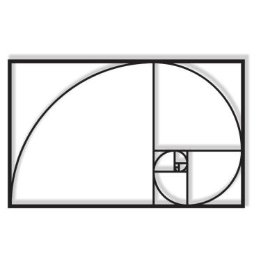 Imagem de Aplique Parede Sequencia Fibonacci 60x37cm Da Vinci Proporção Áurea