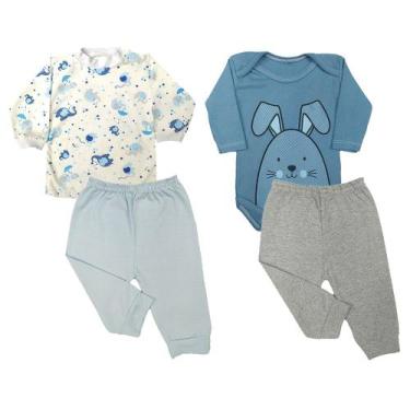 Imagem de Kit Roupa De Bebê 4 Pç Body Mijão E Camiseta Várias Estampas - Koala B