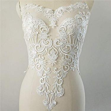 Imagem de Vestido de noiva com aplique de renda brilhante e lantejoulas bordado floral com aplique de corpete lingerie motivo de costura
