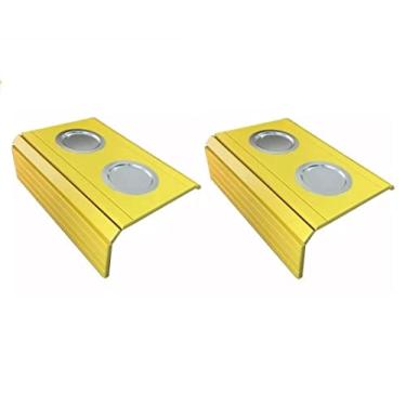 Imagem de Kit 02un Esteira Sofá Porta Copo Laqueada Colorida Amarelo