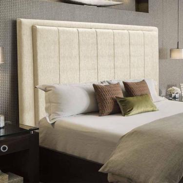 Imagem de Cabeceira Opala Cama Box King 193Cm Linho Bege Claro