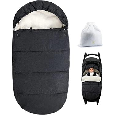 Imagem de Bebamour Protetor de pé universal para carrinho de bebê impermeável saco de inverno quente saco de dormir inverno passeio ao ar livre carrinho de bebê protetor de pés (cinza escuro)