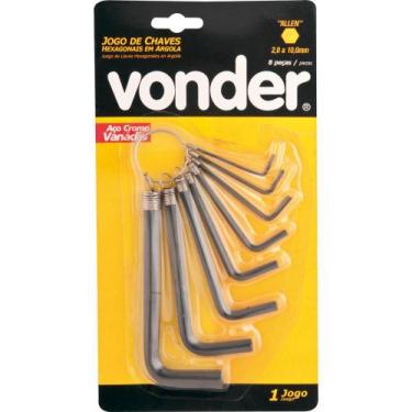 Imagem de Jogo Chave Hexagonal Allen 2,0-10,0mm Tipo L Curta Argola Cr - Vonder