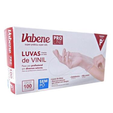 Imagem de Luvas de Vinil Vabene Pro Line Sem Pó Tam:p C/100 Uni Ref.:1420