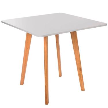 Imagem de Mesa Jantar Wood Leda 80cm  Quadrada Madeira MDF TX Branco
