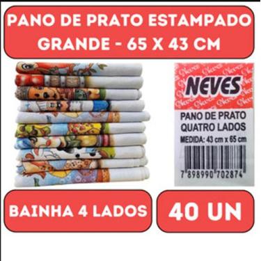 Imagem de Pano De Prato Bainha Quatro Lados Estampado Grande - 43 X 65 Cm- Kit C