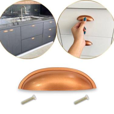 Imagem de Kit 4 Puxador Concha para Armário, Porta e Gaveta Armário em Metal - C