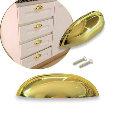 Imagem de Kit 4 Puxador Concha para Armário, Porta e Gaveta Armário em Metal - C