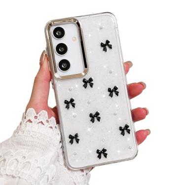 Imagem de EYZUTAK Capa para Samsung Galaxy A15 4G/5G, capa de telefone com laço 3D com glitter fofo e brilhante laço transparente design estético fino macio durável TPU transparente capa protetora para mulheres