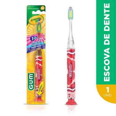 Imagem de Escova Dental Infantil Com Led  Crayola GUM  1 unidade, Vermelho claro