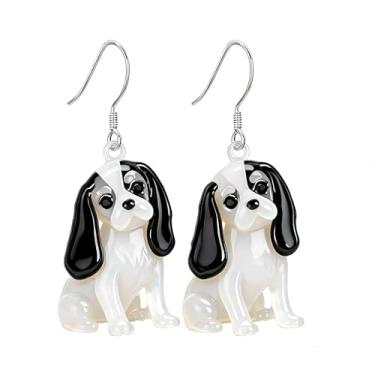 Imagem de OSCCI Adoráveis brincos de acrílico para filhotes de cachorro – Ganchos de liga durável, com tema de animal de estimação fofos, ótimos para roupas casuais e de festa, Acrílico, Sem pedra preciosa