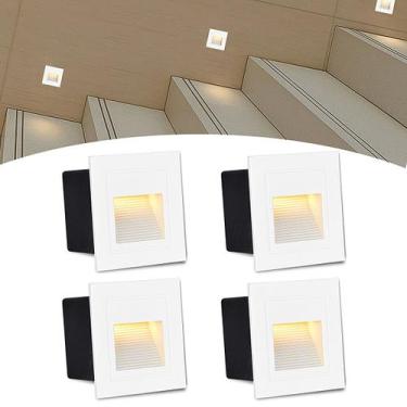 Imagem de 4 Luminaria Balizador De Parede Embutir Led Branco Quente 3w Zan08, 11