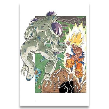 Imagem de Poster Decorativo 42cm x 30cm A3 Brilhante Dragon Ball DBZ Goku Freeza