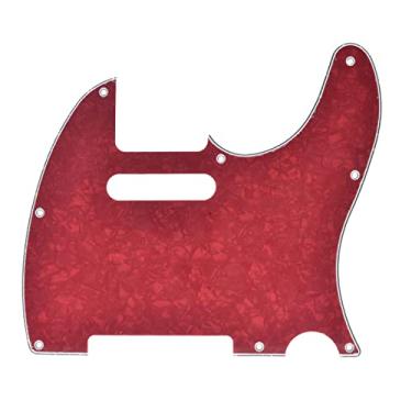 Imagem de KAISH 8 furos Tele Style Pickguard TL Guitar Pick Guard Scratch Plate para Tele/Telecaster Red Pearl