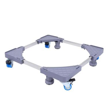 Imagem de SOLUSTRE Tapete De Máquina De Lavar Suporte Para Máquina De Lavar e Secar Roupa Suporte Para Secadora Pedestal De Máquina De Lavar Base Móvel Base Do Aparelho Tubo Único Plástico Duas Rodas