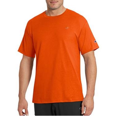 Imagem de Champion Camiseta masculina de algodão unissex, camiseta clássica, logotipo C, Laranja picante, XXG