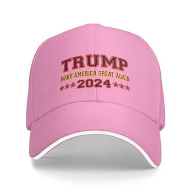 Imagem de Boné de beisebol Trump 2024 Donald Trump chapéu 2024 MAGA Keep America Great Hat Camo EUA bordado boné ajustável, rosa, Tamanho Único