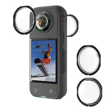 Imagem de Protetor de lente pegajoso compatível com Insta360 X3 Capa protetora de lente de câmera de ação panorâmica capa protetora de 360 graus anti-choque acessórios para lentes de proteção antiarranhões