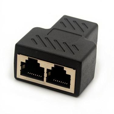 Imagem de BSHTU Adaptador divisor RJ45 RJ45 Ethernet LAN conector extensor CAT 5 6 soquetes de conversor de rede 1 para 2 adaptadores duplos fêmea (1 fêmea para 2 fêmeas)