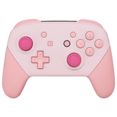 Imagem de eXtremeRate Replacement Full Set Shell Button for Nintendo Switch Pro Controller, Cherry Blossoms Pink & Puffy Pink Faceplate Backplate Handles for Switch Pro Controller