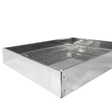 Imagem de Escorredor De Óleo Fritura Pastéis Salgados Grande Inox 40x30cm Industrial
