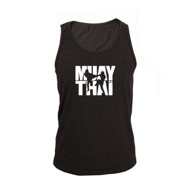 Imagem de Regata Masculina Algodão Muay Thai 2 Estampada Verão Moderna