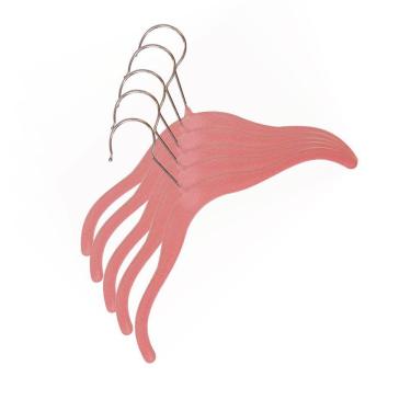 Imagem de Kit Cabide Veludo Vizapi Infantil Bebê Velvet com 5 27x19cm Camisa Rosa Bebe