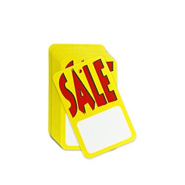 Imagem de Perco Etiquetas de preço de venda não trançadas, etiquetas de varejo grandes vermelhas e amarelas e brancas, 1000 peças