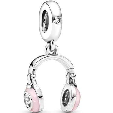 Imagem de Berloque Fonede ouvido com 100 milésimos de Banho de prata -Compatível com pulseira de prata de todas as marcas - infantil e adulta