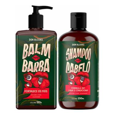 Imagem de Kit Balm Para Barba Shampoo Para Cabelo Guaraná Don Alcides
