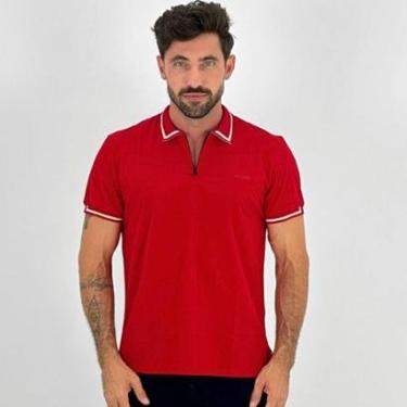 Imagem de Camisa Polo Sallo Manga Curta com Zíper Masculina-Masculino