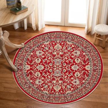 Imagem de Tapete redondo de veludo de cristal, tapete vintage para vestiário, cadeira giratória para estudo e escritório, tapete antiderrapante para quarto, 01,1800mm x 1800mm