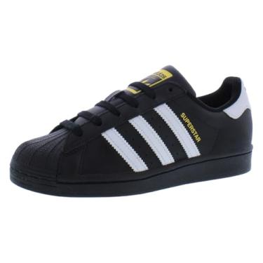 Imagem de adidas Originals Tênis infantil Stan Smith Cloudfoam, Preto/branco/preto, 5.5 Big Kid