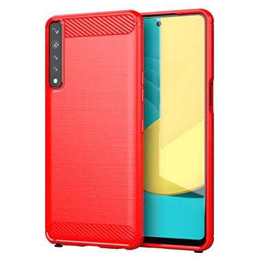 Imagem de Capa para LG Stylo 7 4G (não serve para LG Stylo 7 5G), capa protetora com tecnologia de absorção de choque TPU para LG Stylo 7 4G (vermelha)