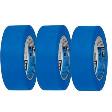 Imagem de Kit com 3 Fita Crepe Blue Tape Profissional 3M 48MM X 50M